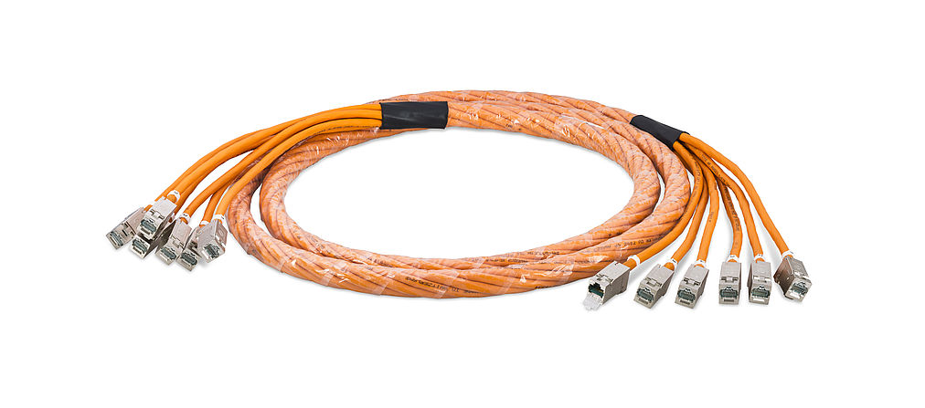 Factory assembled copper data cable trunks Factory assembled copper data cable trunks