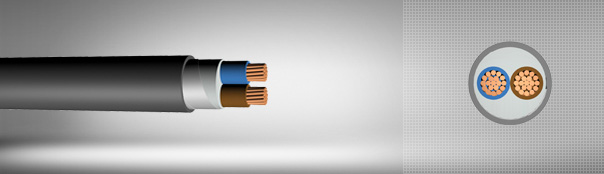 0.6 / 1 kV PVC insulated, double steel tape armored, multi-core cables with copper conductor