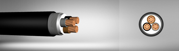 0.6/1 kV PVC izoleli, yuvarlak çelik tel zırhlı, çok damarlı, bakır iletkenli kablolar