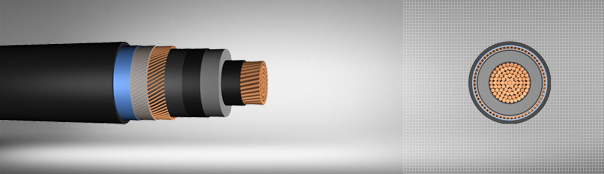 64/110 kV XLPE insulated, single core, transverse and longitudinal waterproof cables with copper conductor 64/110 kV XLPE insulated, single core, transverse and longitudinal waterproof cables with copper conductor